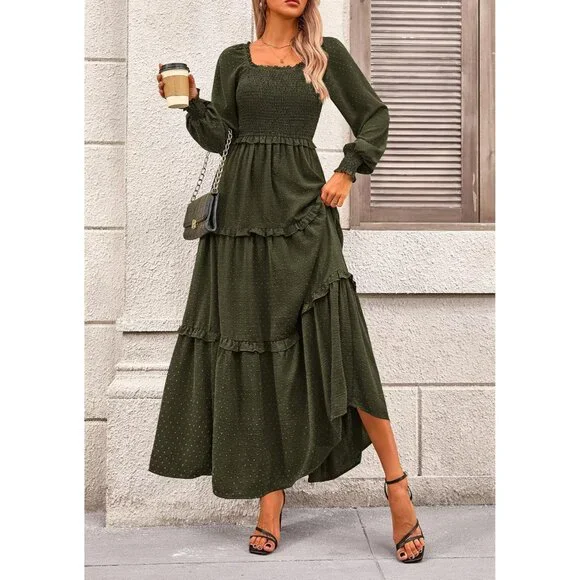 sachin and babi light blue dress Women's Maxi Dress Casual Dress A Line Dress Stylish Casual Vacation Daily  Regular Fit Leaf Short Sleeve Off Shoulder Black Summer 2026
